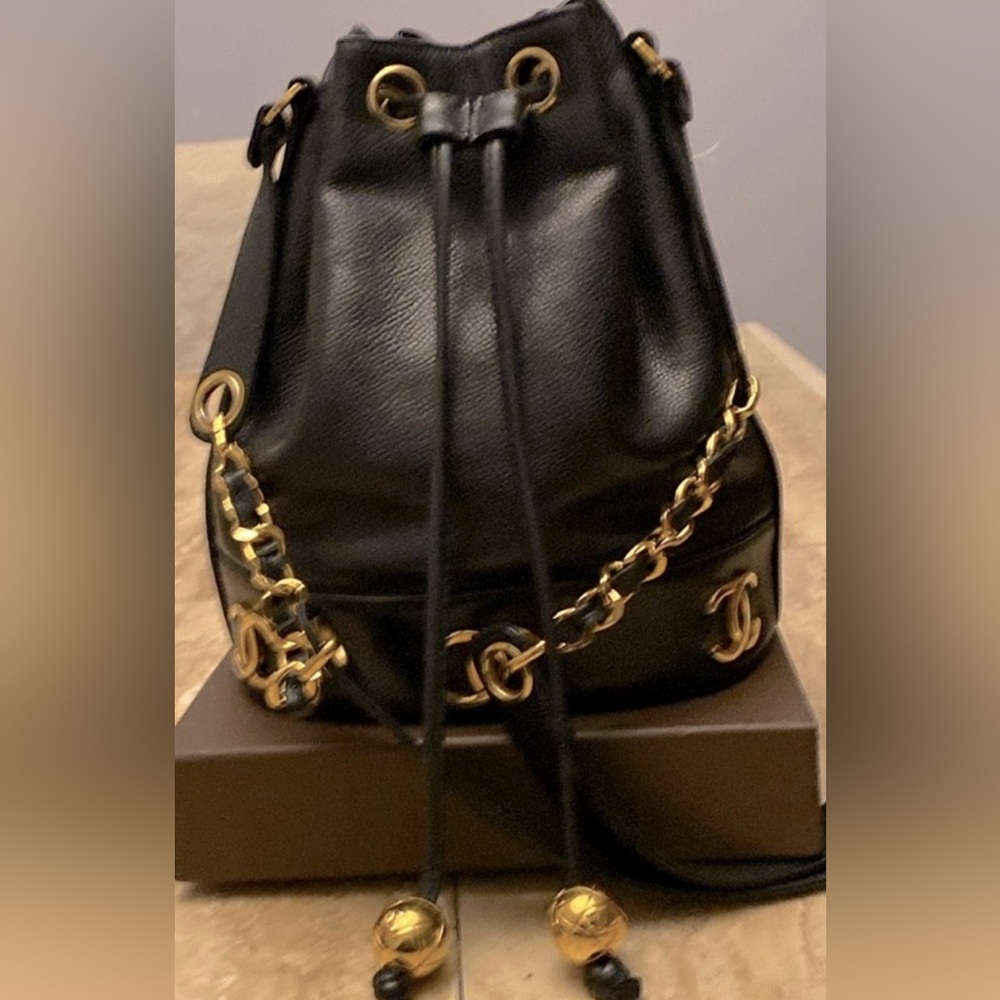 Chanel Caviar Triple CC Shoulder Bag Blk-  24K Gold plated - Vintage/w COA